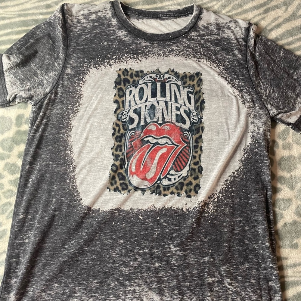 Bleached Rolling Stones Tshirt Large